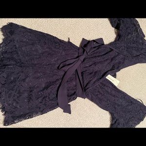 Navy blue lace romper